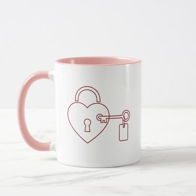 Locked Love Valentine Personalized Mug (Left)