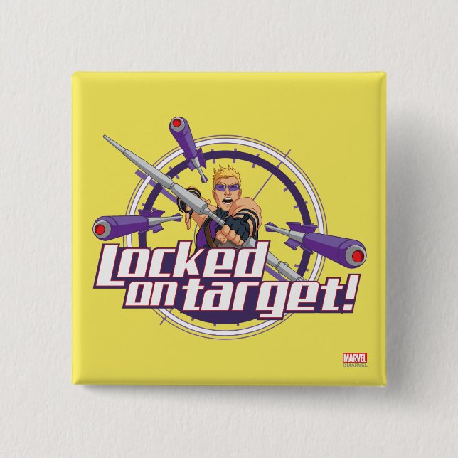 Locked On Target! 2 Inch Square Button (Front)