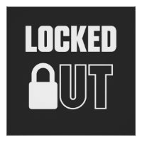 LOCKED OUT — Minimalist High-Contrast Text Art
