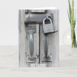 "Locked Upper Bluff Door Handles" Birthday Card