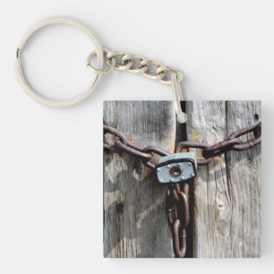 Locked Wooden Doors Keychain