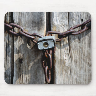 Locked Wooden Doors Mouse Pad