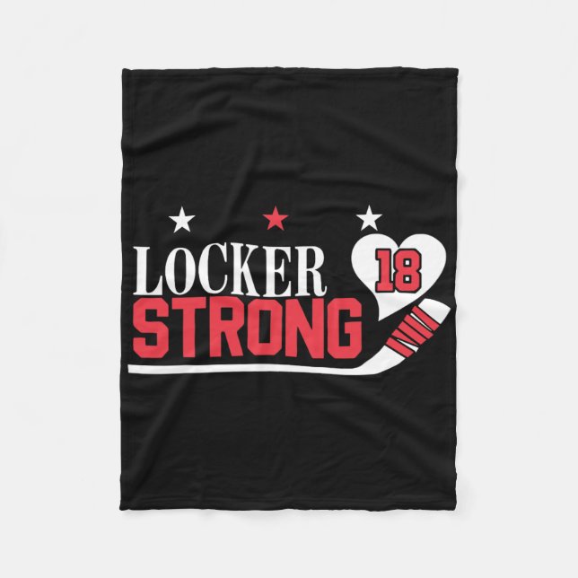 Locker Strong 18 Hockey  Fleece Blanket (Front)