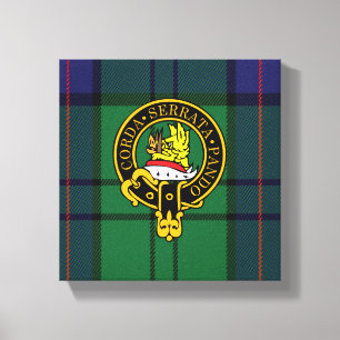 Lockhart Scottish Crest and Tartan Canvas print