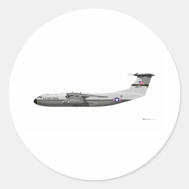 Lockheed C-141A Starlifter Classic Round Sticker (Front)