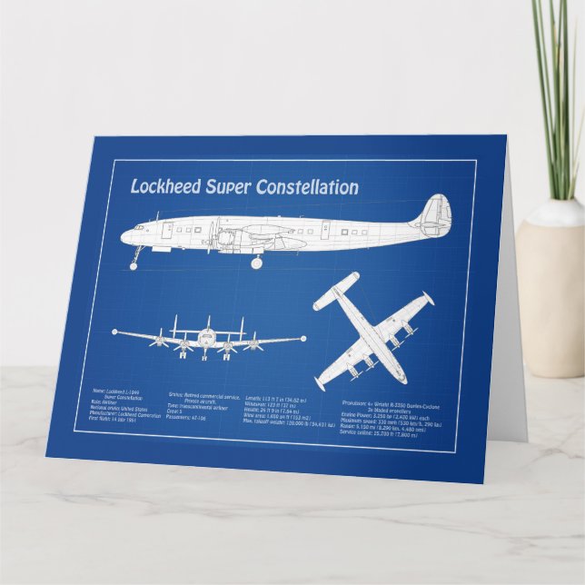 Lockheed L-1049 Super Constellation - Plans ABD Thank You Card (Front)