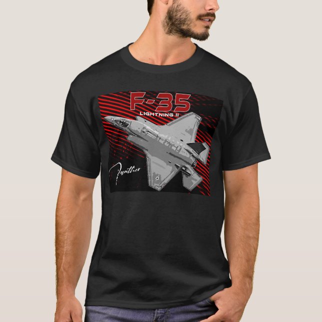 Lockheed Martin F-35 Lightning II USAF Fighterjet T-Shirt (Front)