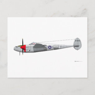Lockheed P-38J Lightning Postcard