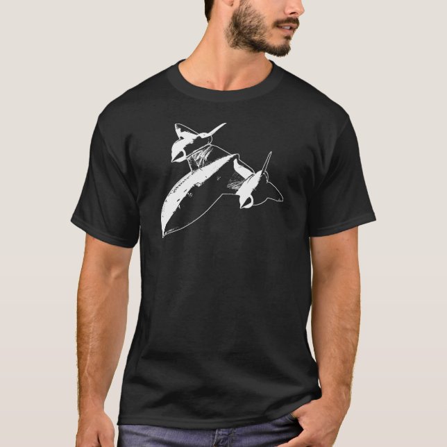 Lockheed SR-71 T-shirt noir masculin - Design blan (Devant)