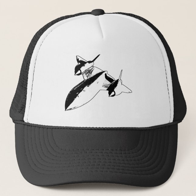 Lockheed SR-71 Trucker Cap - Black Design (Front)