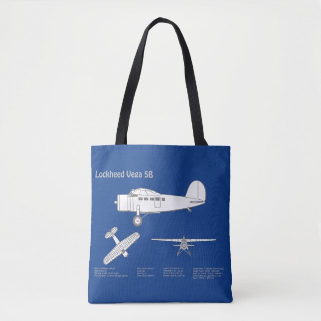 Lockheed Vega 5B - Airplane Plans ABD Tote Bag (Front)