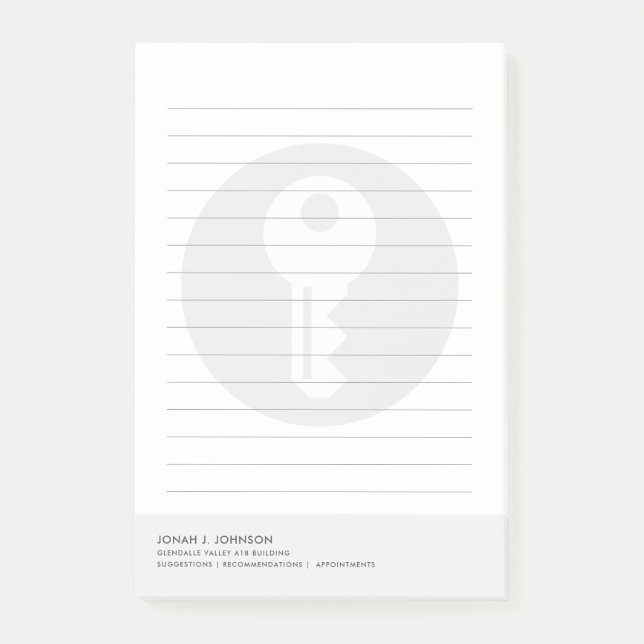 Locksmith & Maker Customizable Lined Post-it Notes (Front)