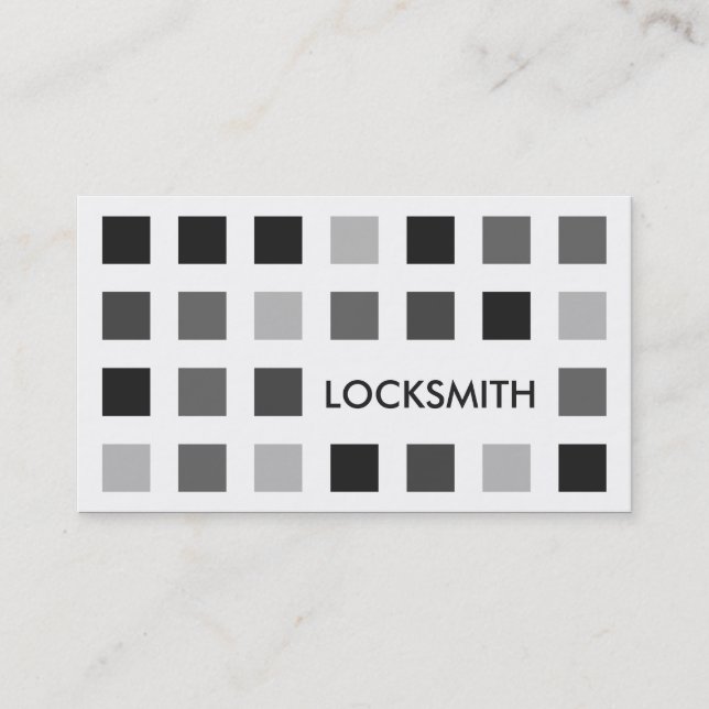 LOCKSMITH (mod squares) Business Card (Front)
