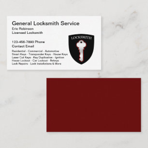 Locksmith Modern Professional Business Cards