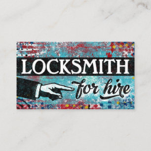Locksmith Pour Location Cartes de visite - Rouge B