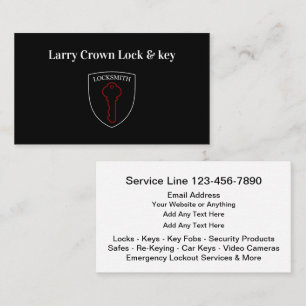 Locksmith Professional Business Cards Template