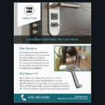 Locksmith Services Custom Flyer<br><div class="desc">Promote your locksmith services with a custom flyer that showcases your expertise,  reliability,  and the range of services you offer! Whether you're advertising emergency locksmith services,  home security solutions,  or key cutting,  a well-designed flyer will ensure potential customers trust you with their security needs.</div>