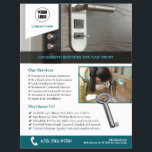 Locksmith Services Custom Flyer<br><div class="desc">Promote your locksmith services with a custom flyer that showcases your expertise,  reliability,  and the range of services you offer! Whether you're advertising emergency locksmith services,  home security solutions,  or key cutting,  a well-designed flyer will ensure potential customers trust you with their security needs.</div>