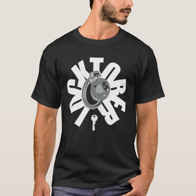LOCKTOBER Funny October Locked Cage Male Interest  T-Shirt (Front)