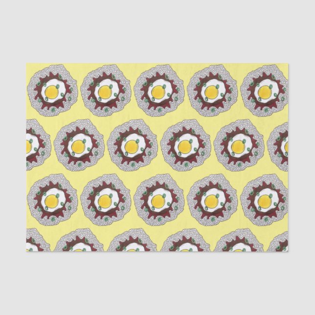Loco Moco Hawaiian Cuisine Food Rice Hamburger Egg Tissue Paper (Front)