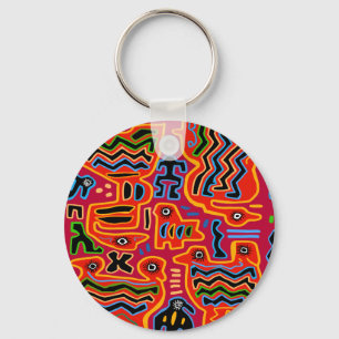 Loco Pajaros con Dos Cabezas Keychain