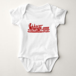 Locomotive 02 - Ruby Red Baby Bodysuit