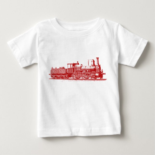 Locomotive - Ruby Red Baby T-Shirt (Front)