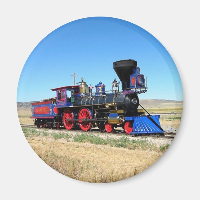 Locomotive Steam Engine Train Photo Magnet (Front)