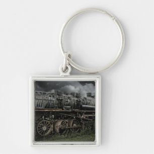 locomotive steam engine train rail railway keychain