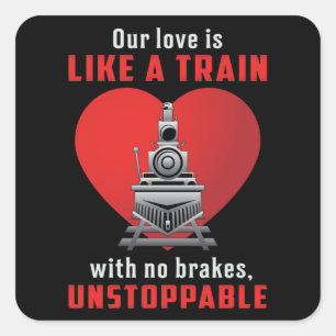 Locomotive Train Driver Trains Railroad Funny Gift Square Sticker