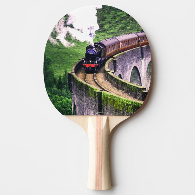 Locomotive Train on Bridge Ping Pong Paddle (Front)