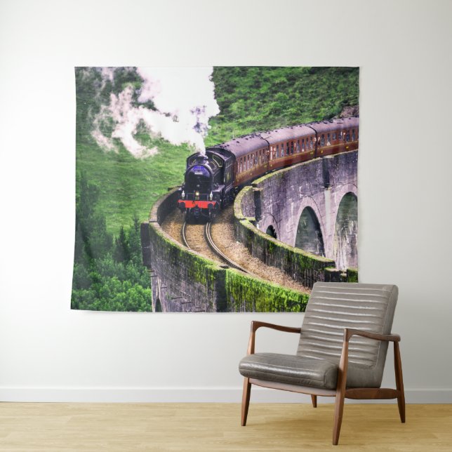 Locomotive Train on Bridge Tapestry (In Situ (Horizontal))