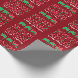 Locomotive Train Ugly Christmas Sweater Wrapping Paper
