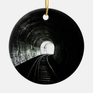 Locomotive tunnel ceramic ornament
