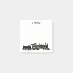 Locomotive with Coal Car Personalised Post-it Notes