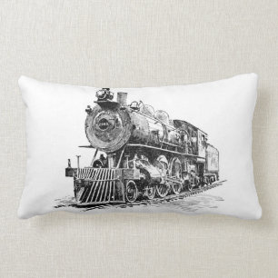 Locomotives Lumbar Pillow