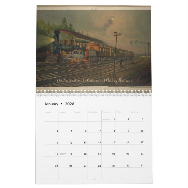 Locomotives of the 1800s calendar (Jan 2026)