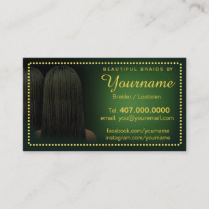 Loctician Hair Braider Salon Braids Business Card
