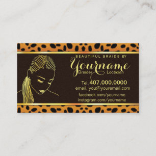 Loctician Hair Braider Salon Business Card