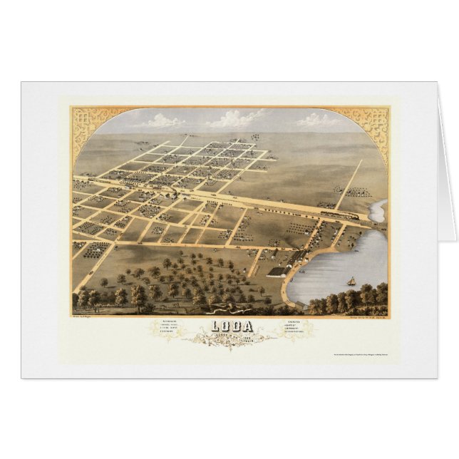 Loda, carte panoramique de l'IL - 1869 (Devant horizontal)