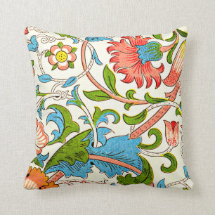 Lodden, colourful vintage pattern by William Morri Throw Pillow