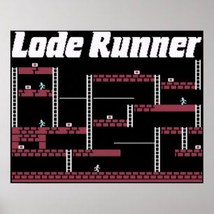 Lode Runner Video Game retro theme Poster