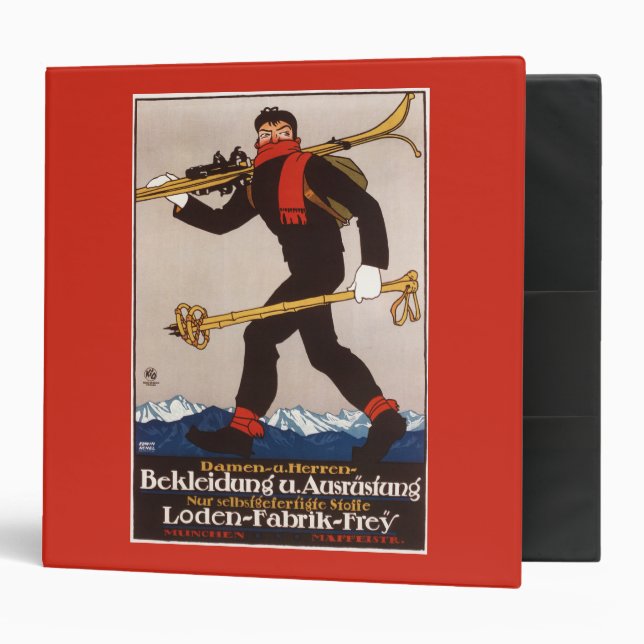 Loden Ski Clothes Skiing Advertisement Poster Binder (Front/Inside)