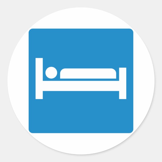 Lodging Highway Sign Classic Round Sticker (Front)