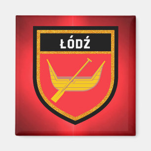 Łódź Flag Magnet