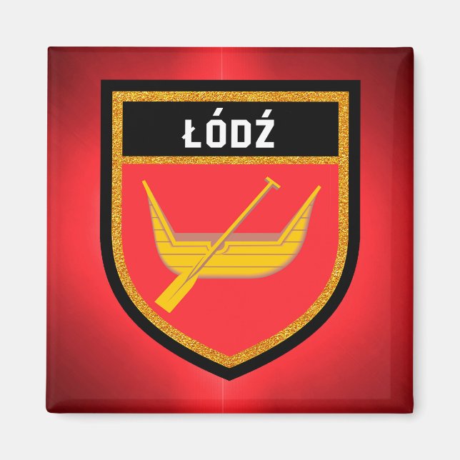 Łódź Flag Magnet (Front)