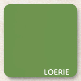 Loerie green colour name coaster