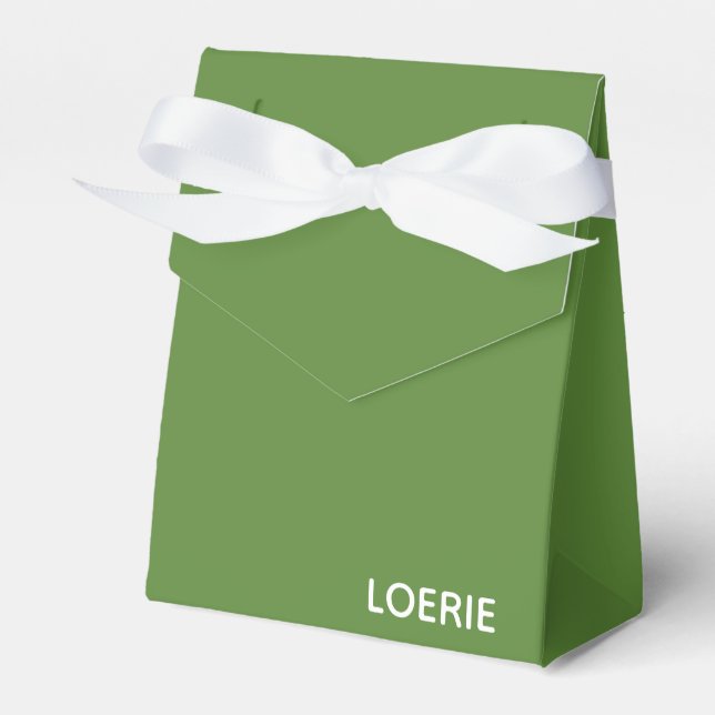 Loerie green colour name favor box (Front Side)