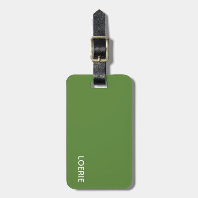 Loerie green colour name luggage tag (Front Vertical)