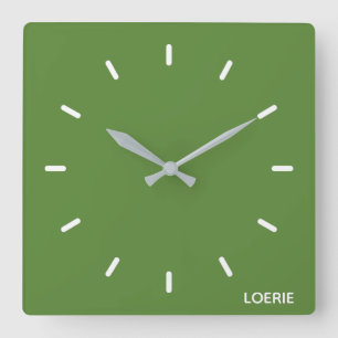 Loerie green colour name square wall clock